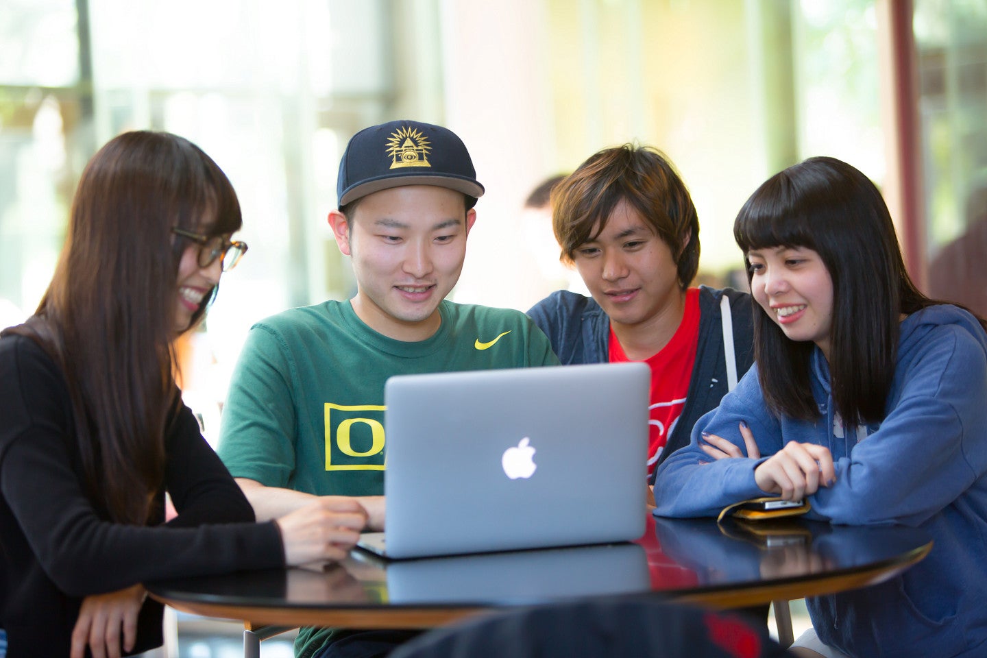 students at table