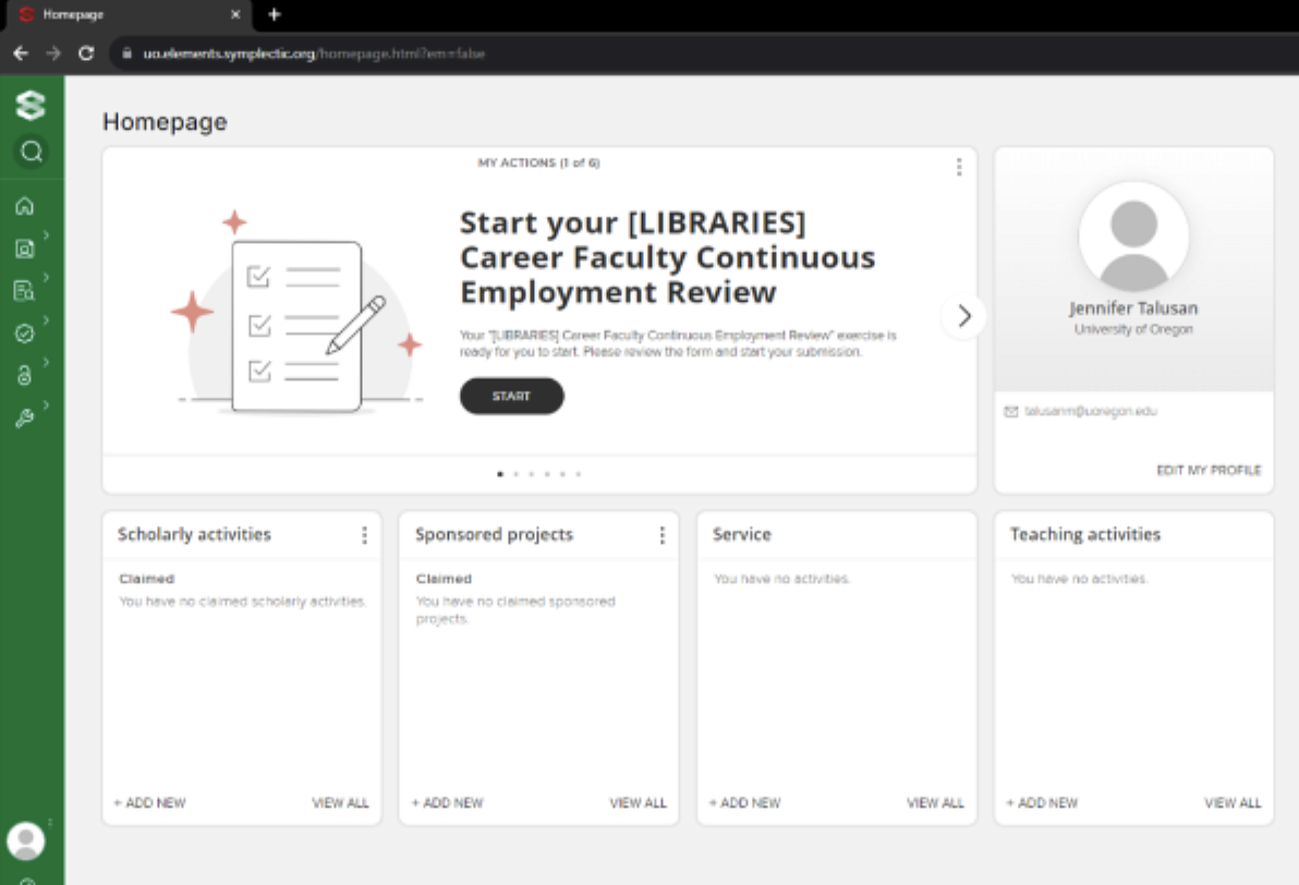 Screenshot of Elements review card