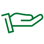 outstretched hand icon