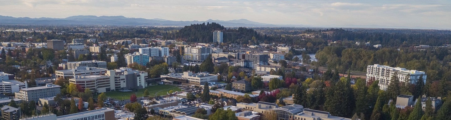 Aerial shot of campus