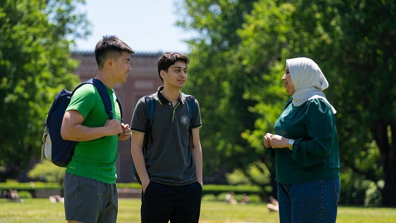 International students talking