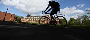 student on bike