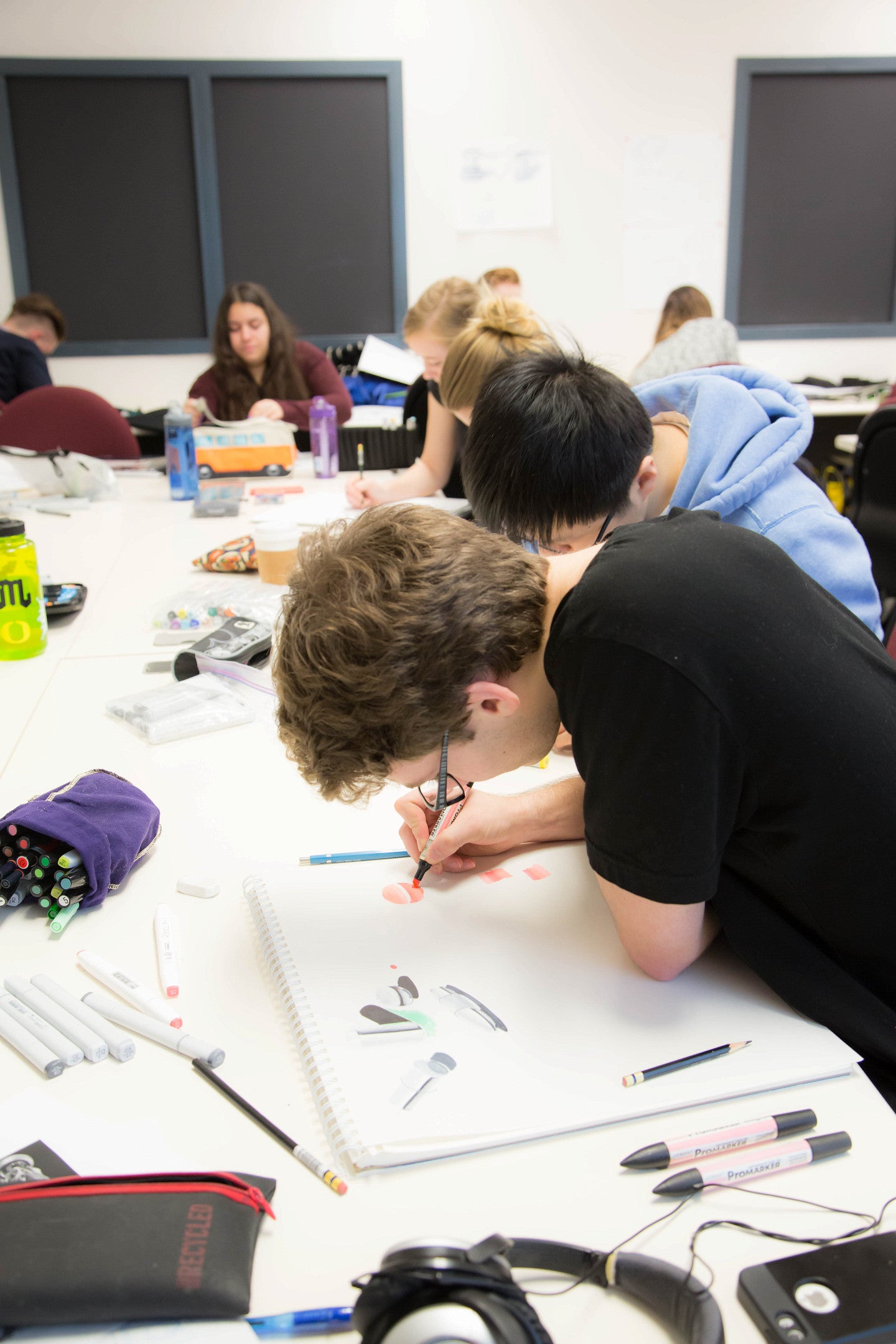students in class