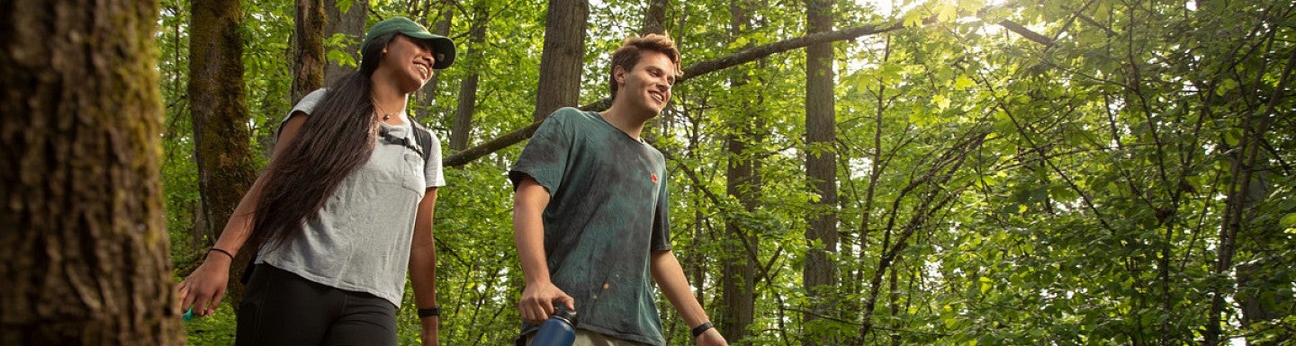 students on a hike