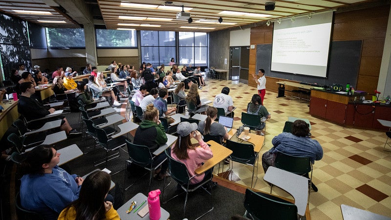 classroom full of students